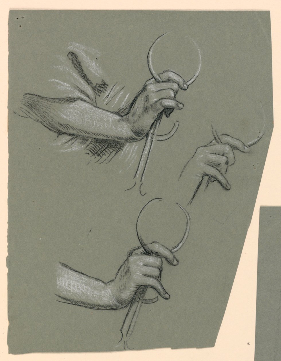 Studi di mani che tengono calibri da Elihu Vedder