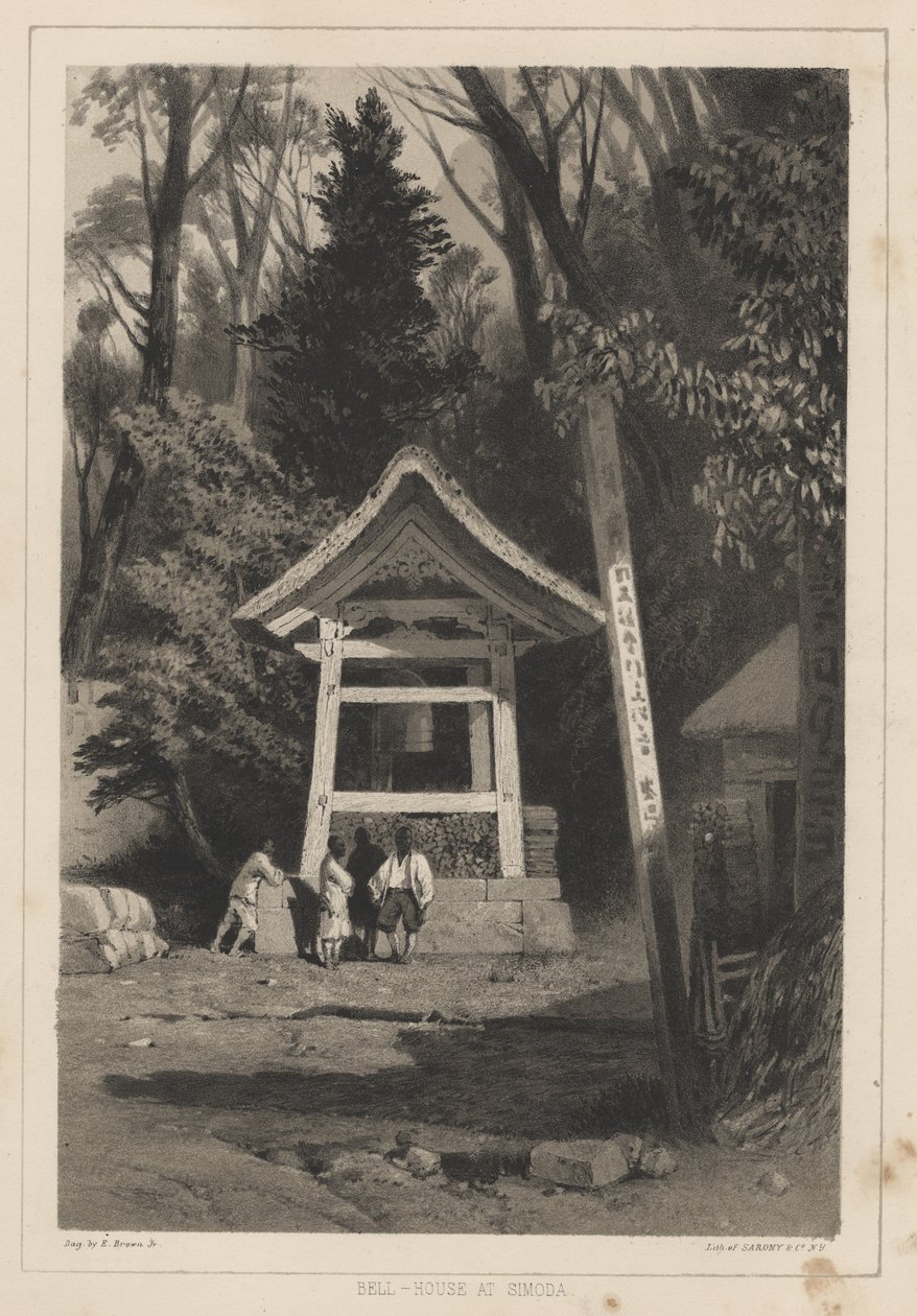 Casa delle campane a Simoda, 1855 da Eliphalet Brown