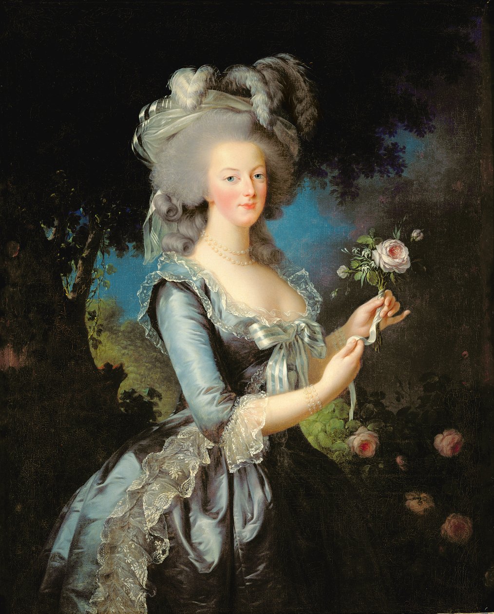 Maria Antonietta con una rosa da Elisabeth Louise Vigee Lebrun