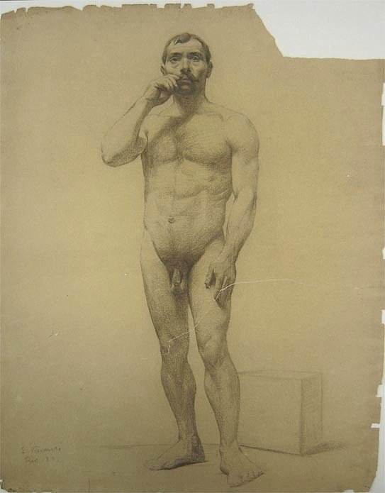 Nudo maschile in piedi da Eliseu Visconti