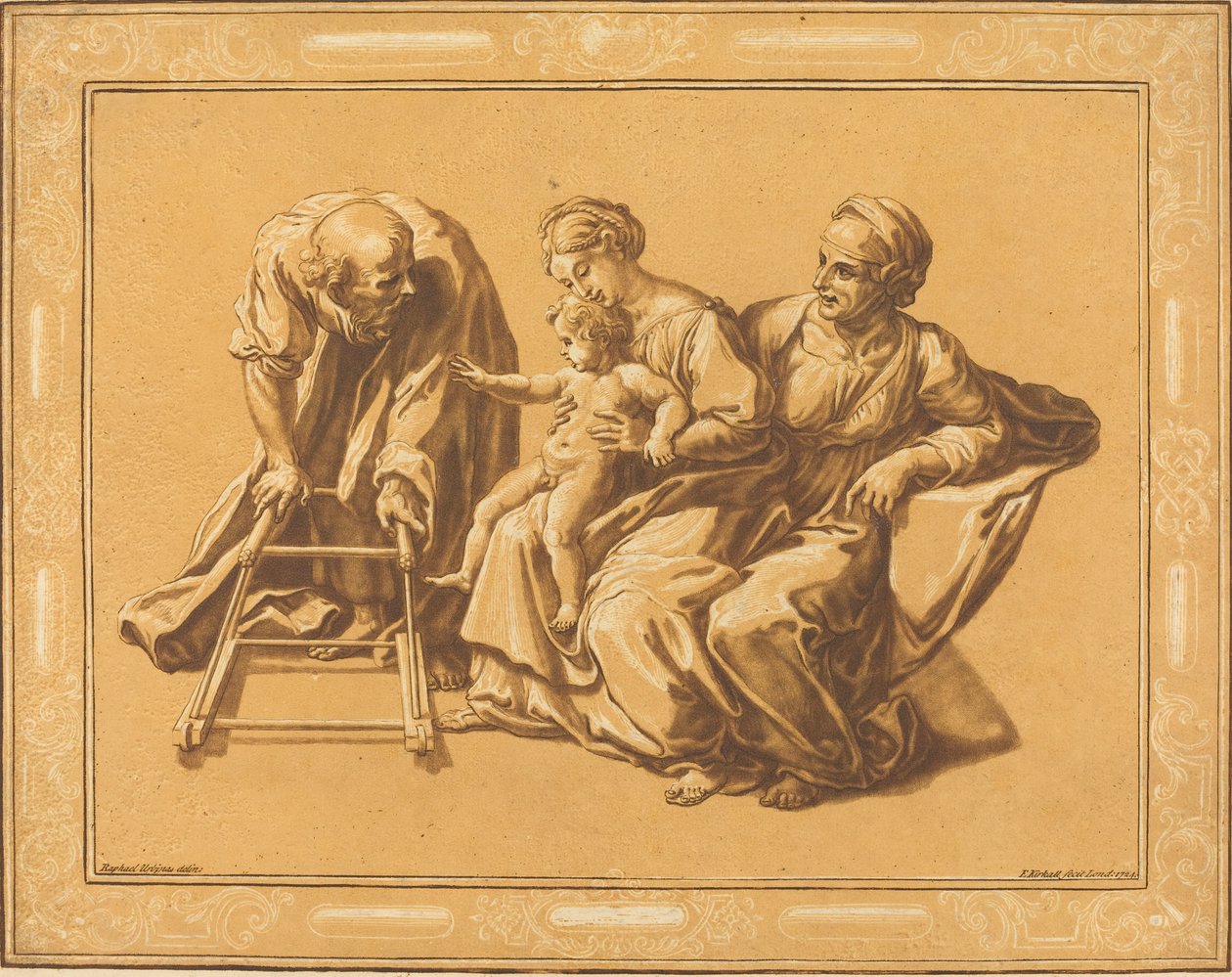 La Sacra Famiglia da Elisha Kirkall, after Giulio Romano