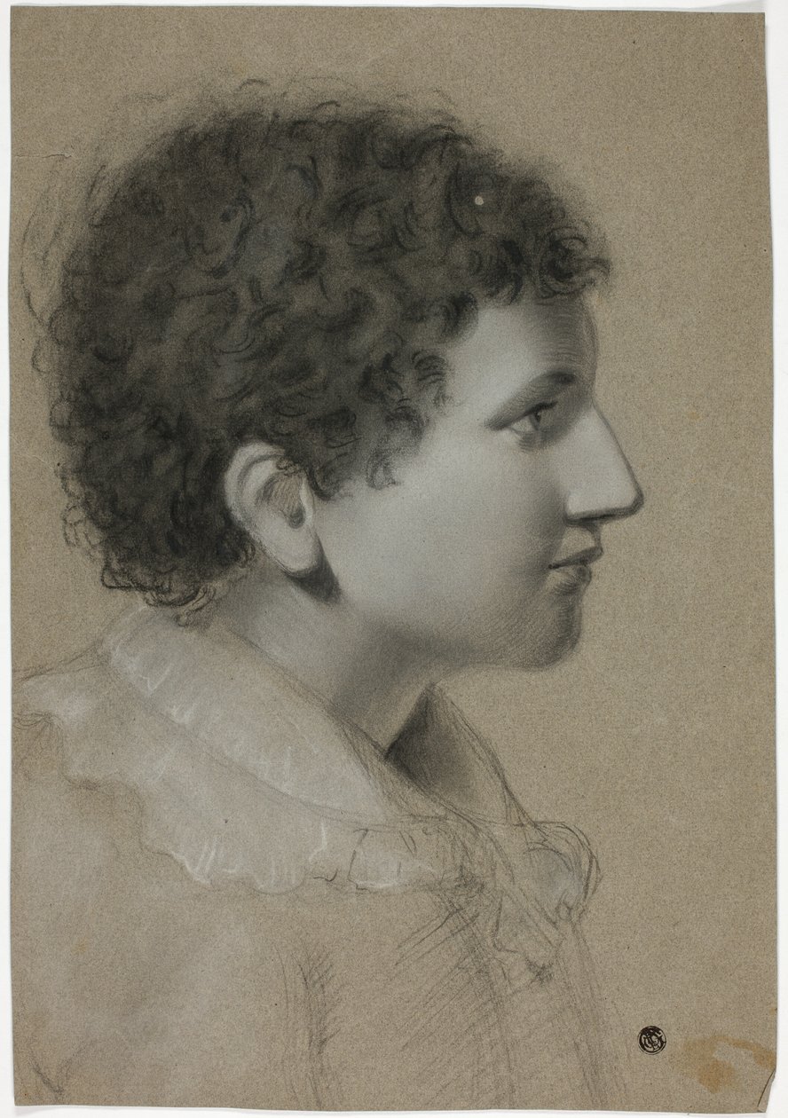 Profilo di giovane con capelli ricci da Elizabeth Murray