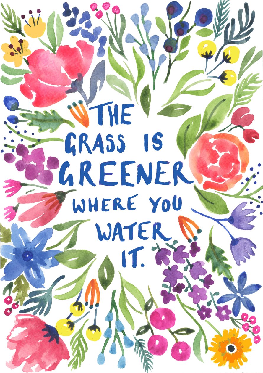 Greener Grass, 2018 (acquerello) da Elizabeth Rider
