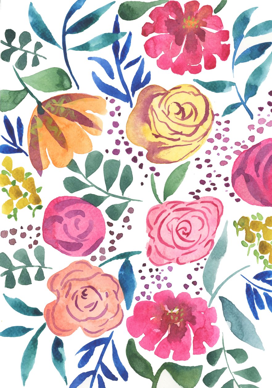 Rose Medley, 2018 (acquerello) da Elizabeth Rider