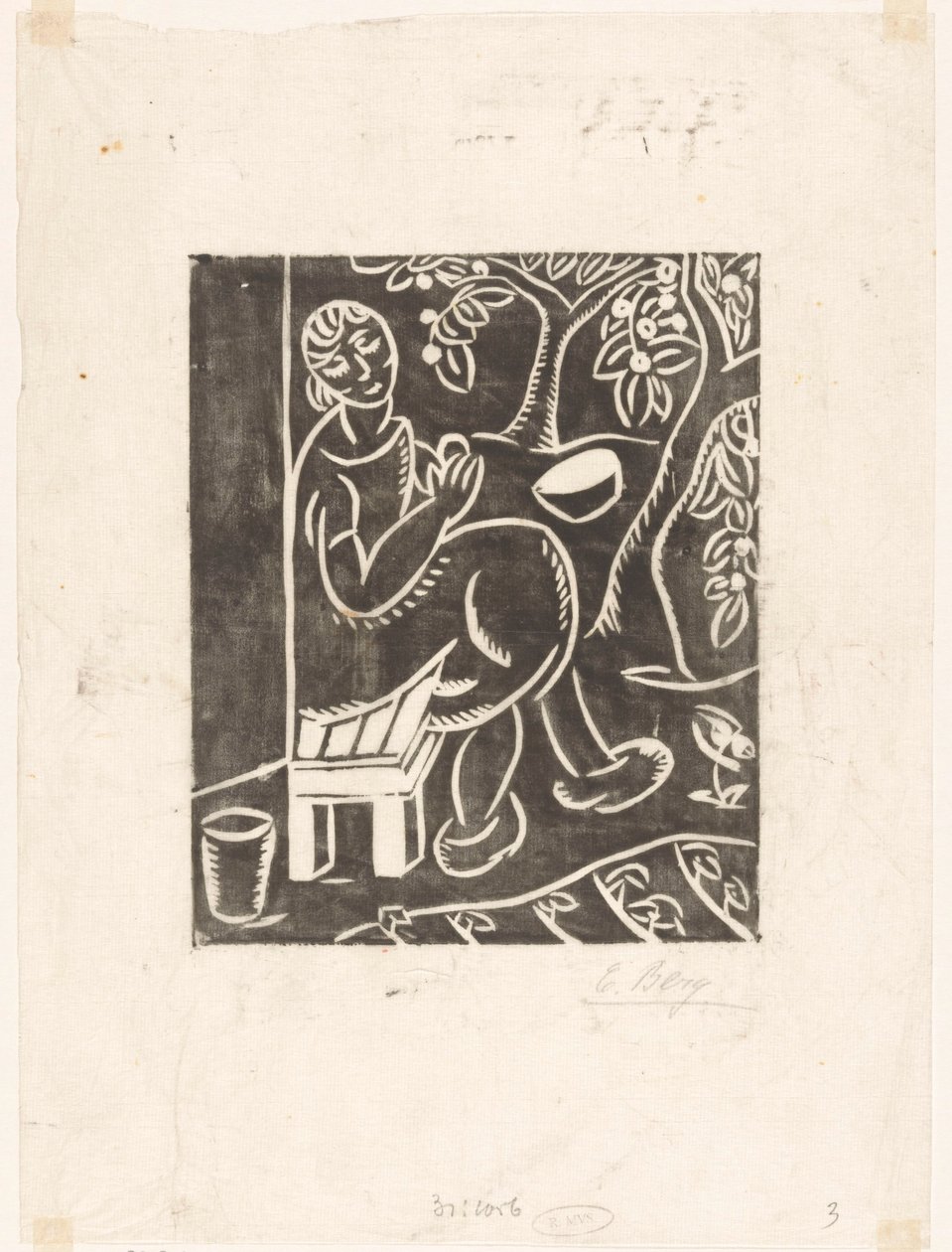 Donna su una panchina da Else Berg (signed by artist)