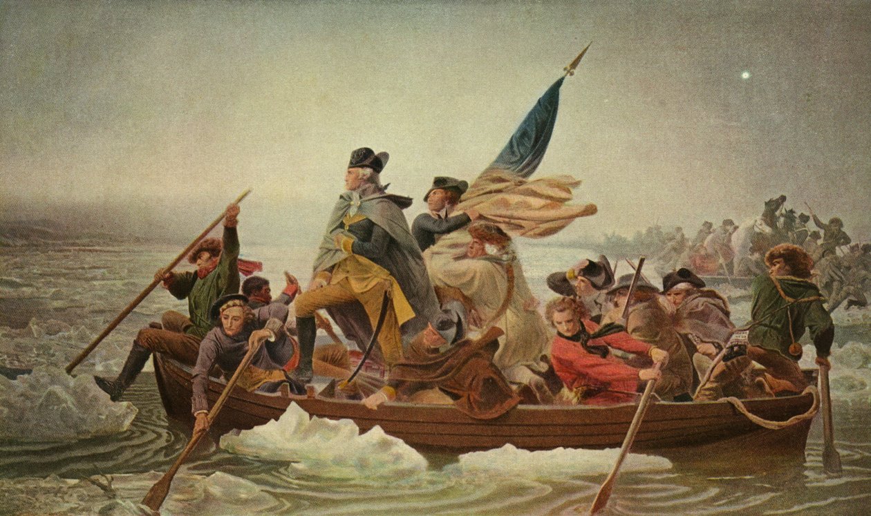Washington attraversa il Delaware da Emanuel Gottlieb after Leutze