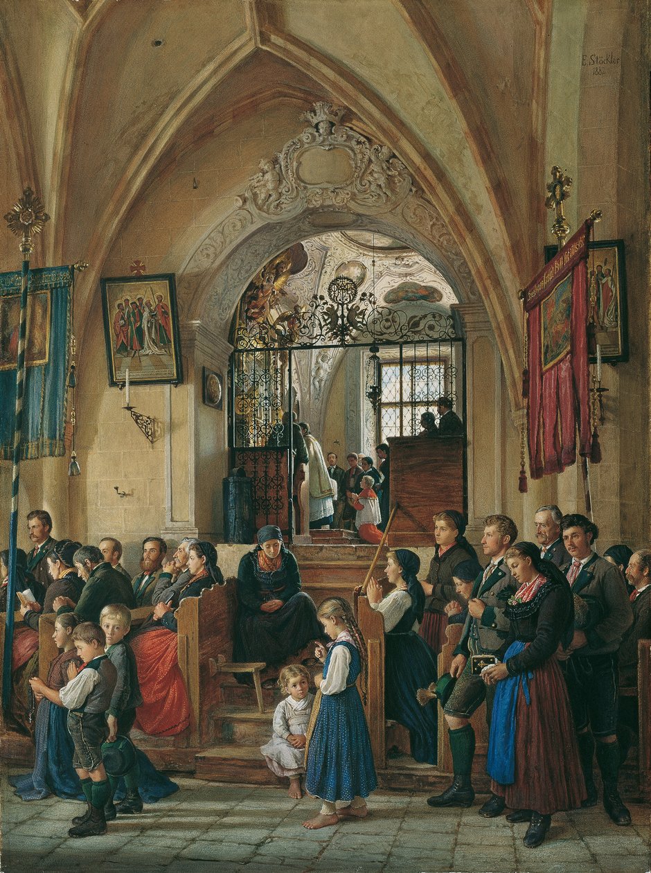 Interno della chiesa parrocchiale di Aussee da Emanuel Stöckler