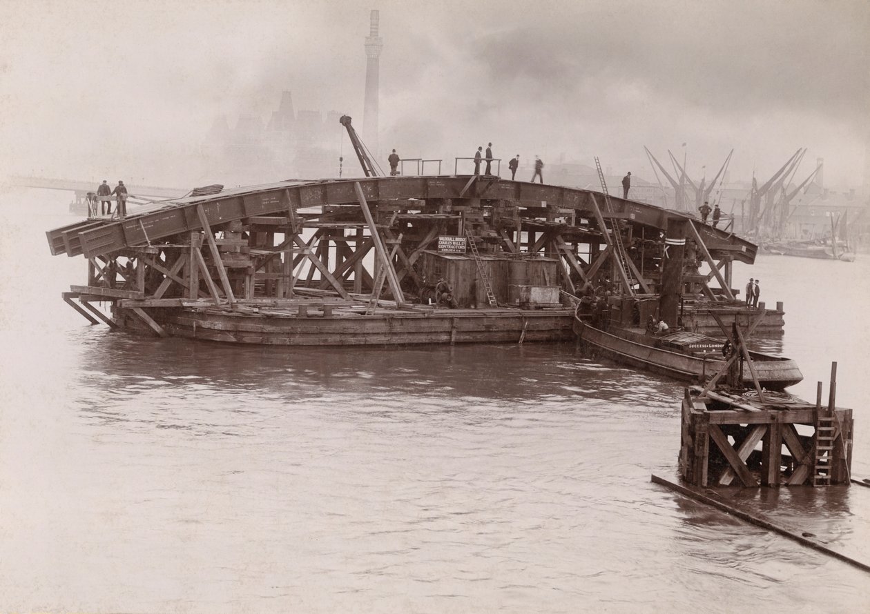 Costruzione del Ponte di Vauxhall, Londra, 1903-1904 da Emberson and Sons