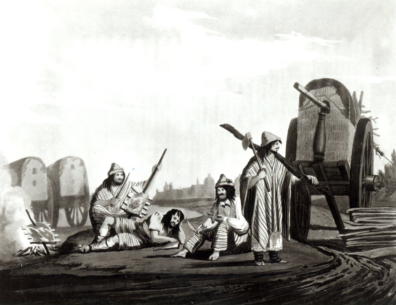 Gauchos (Rustici) di Tucuman, 1820 da Emeric Essex Vidal