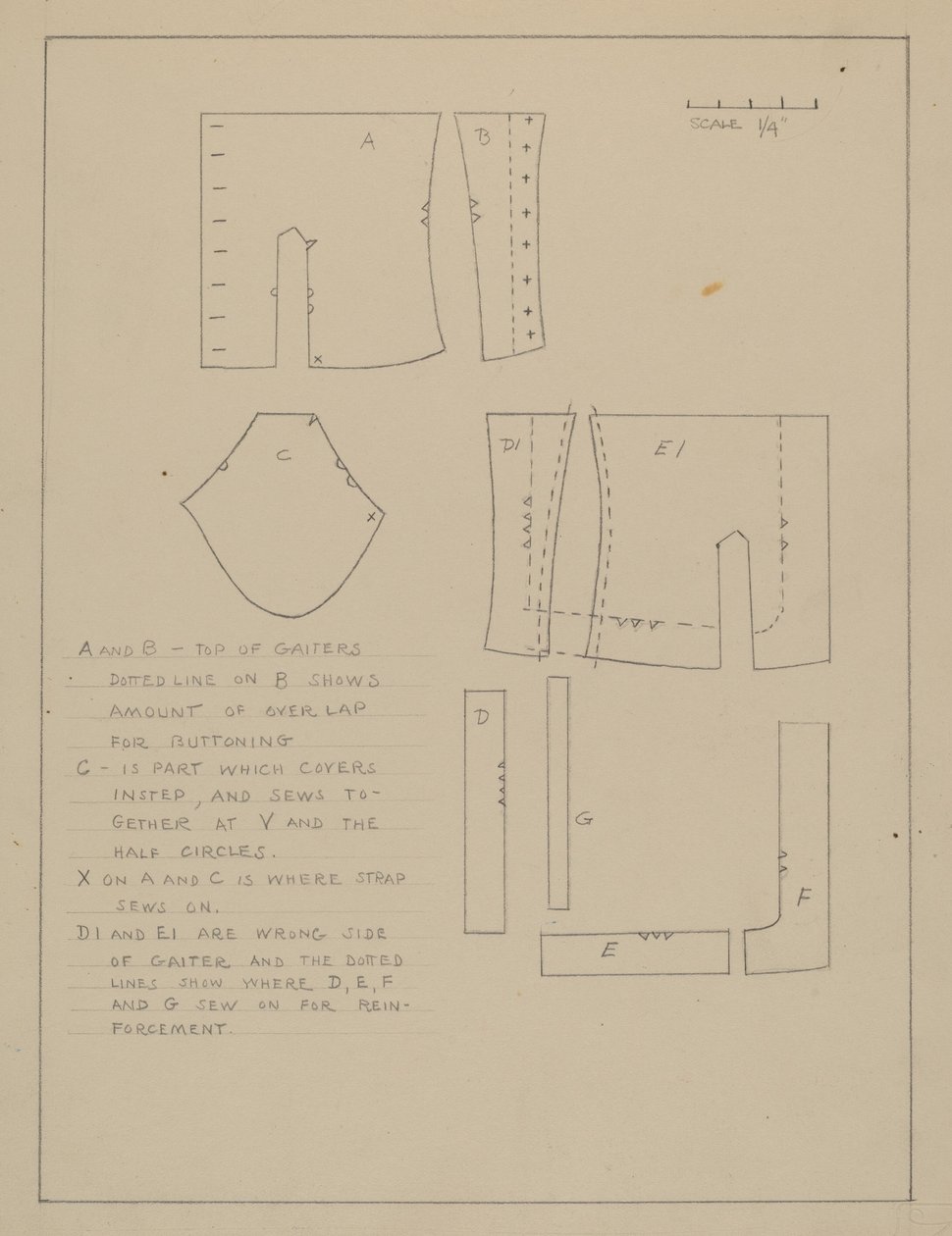 Modello per Ghette da Emery Herrett