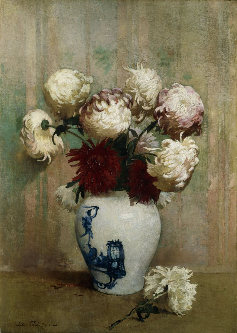 Crisantemi in un Vaso Orientale da Emil Carlsen