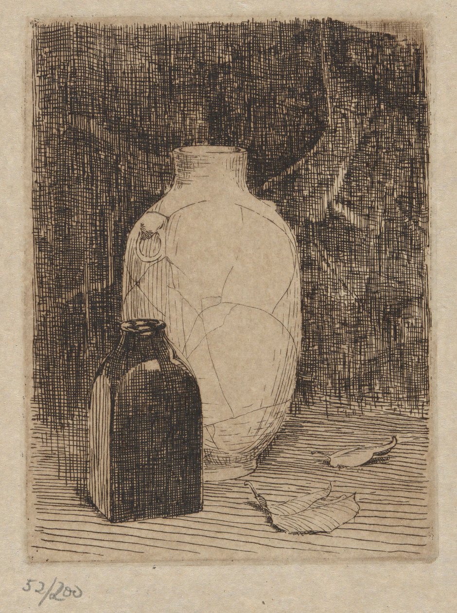 Natura morta con vaso e bottiglia da Emil Carlsen