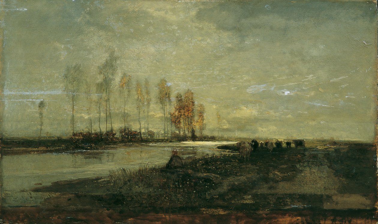 Sulla Thaya vicino a Lundenburg II da Emil Jakob Schindler