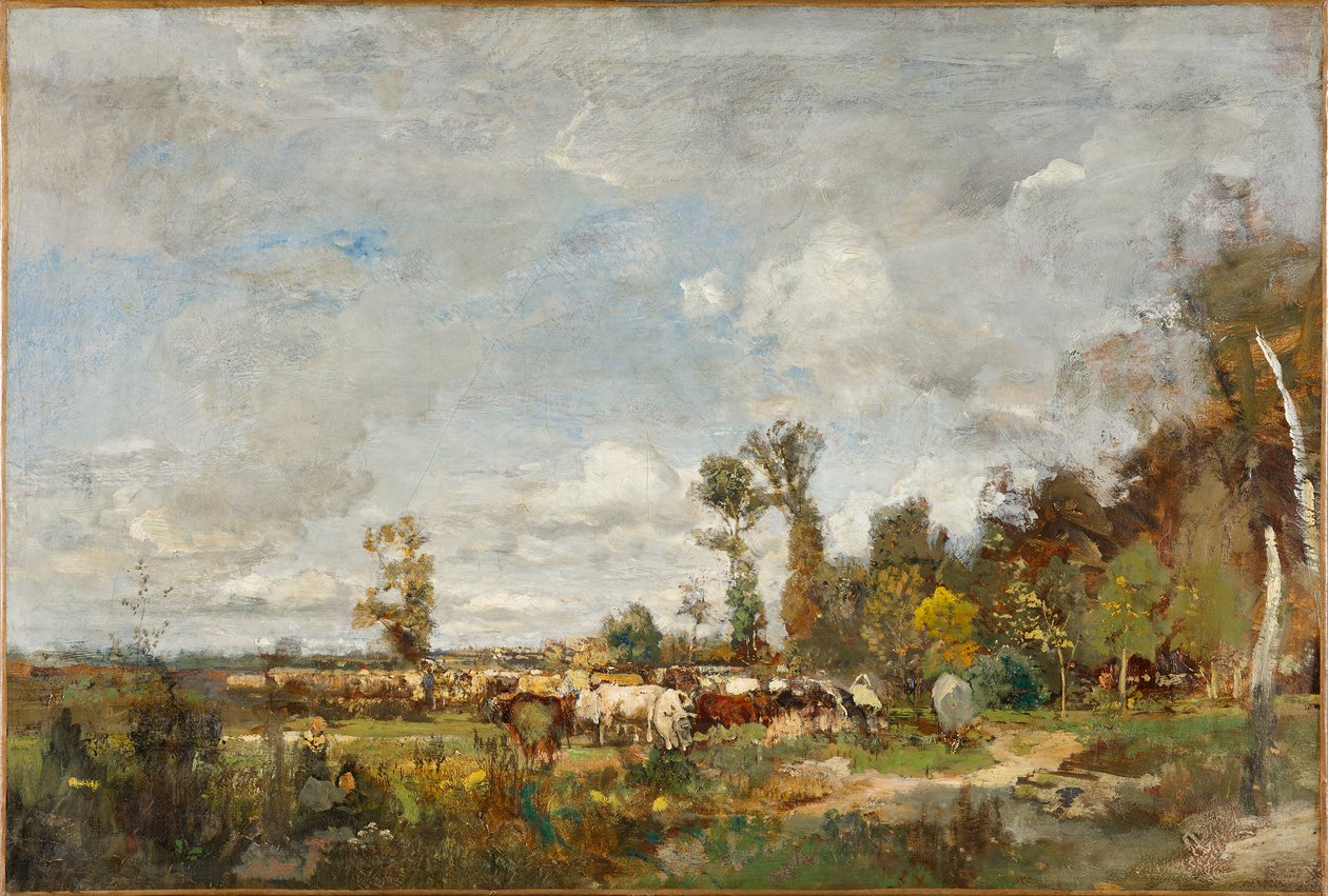 Bestiame al pascolo in Olanda da Emil Jakob Schindler