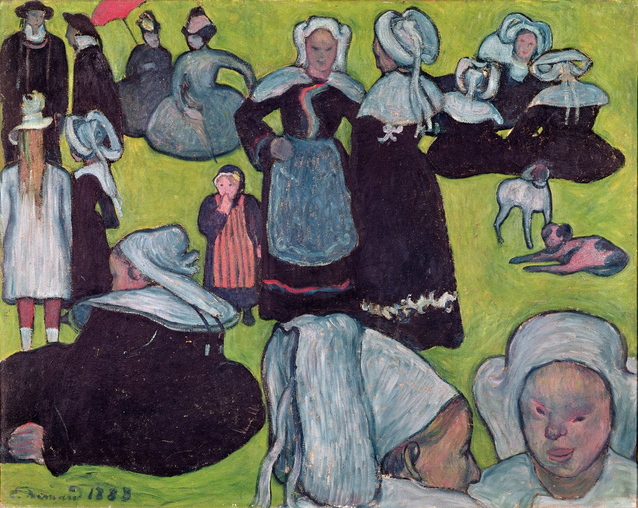 Bretoni in un campo o, Il Perdono, 1888 da Emile Bernard