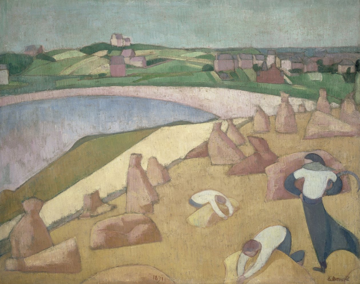 Raccolto vicino al mare da Emile Bernard