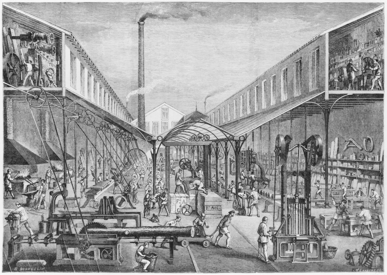 Grandi industrie, officine di costruzione, segheria e macchine utensili presso la Compagnia Arbey da Emile Bourdelin