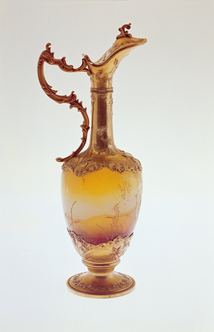 Brocca, montata in argento dorato, Nancy, c.1870 da Emile Galle