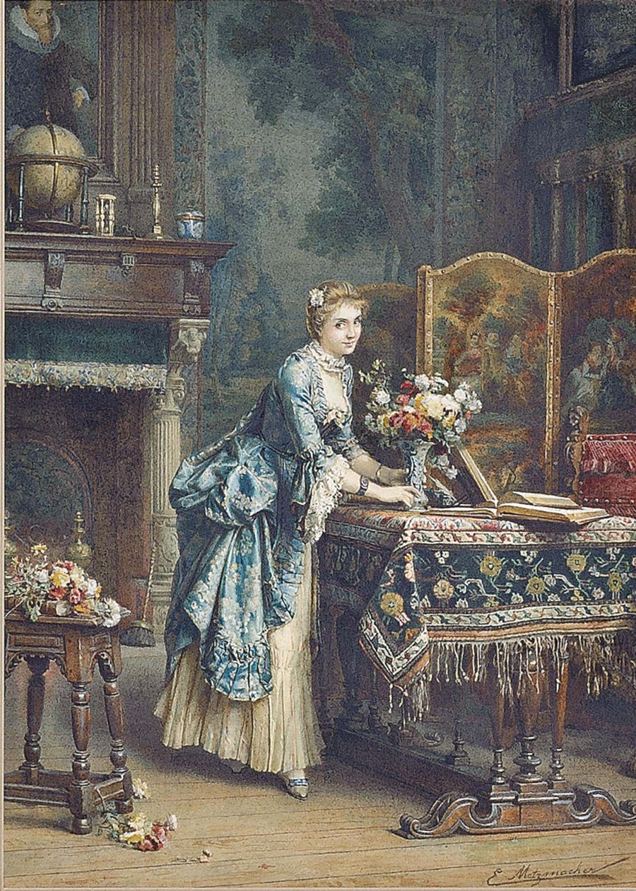 Sistemando i fiori da Emile Pierre Metzmacher