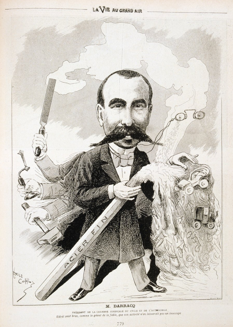 Pierre-Alexander Darracq, produttore di automobili francese, 1901 da Emile Cohl