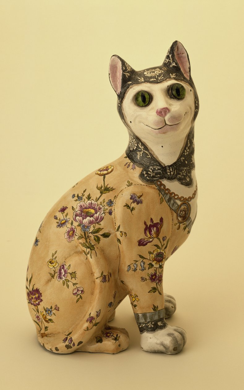 Figura di un gatto (maiolica) da Emile Galle