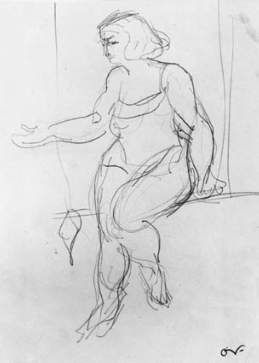 Acrobata femminile, seduta sul trapezio da Emile Othon Friesz