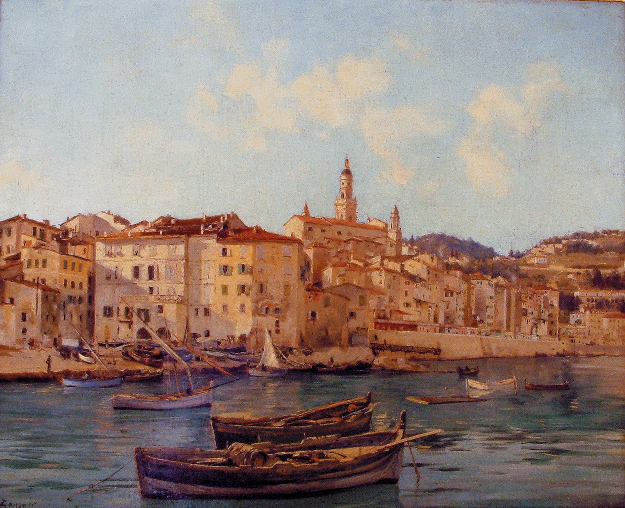 Il porto di Mentone 1891 da Emmanuel Lansyer