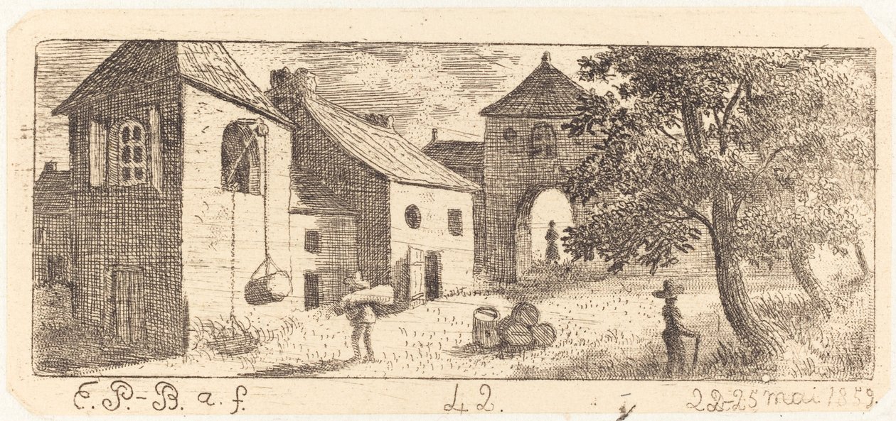 Il cortile della fattoria da Emmanuel Phélippes Beaulieu