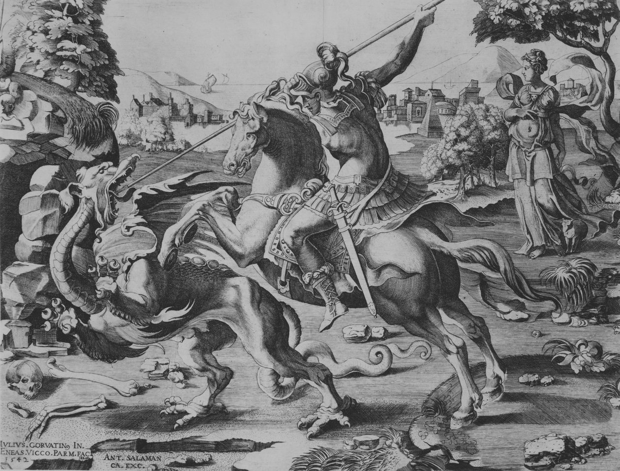 San Giorgio che uccide il drago, 1542 da Enea Vico
