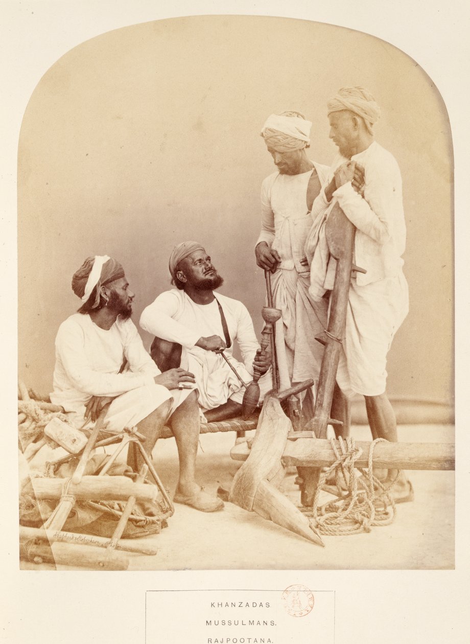 Khanzadas, Mussulmani, Rajpootana, da The People of India, di J. Forbes Watson, pubblicato 1868 (albumen print) da English Photographer