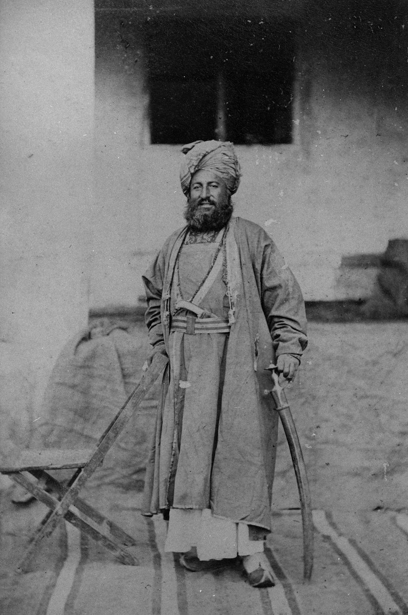 Ritratto di un uomo durante la Seconda Guerra Anglo-Afgana, 1878-80 da English Photographer