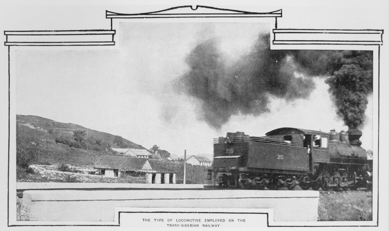Il tipo di locomotiva impiegata sulla Ferrovia Transiberiana, da The Sphere, 15 agosto 1903 da English Photographer