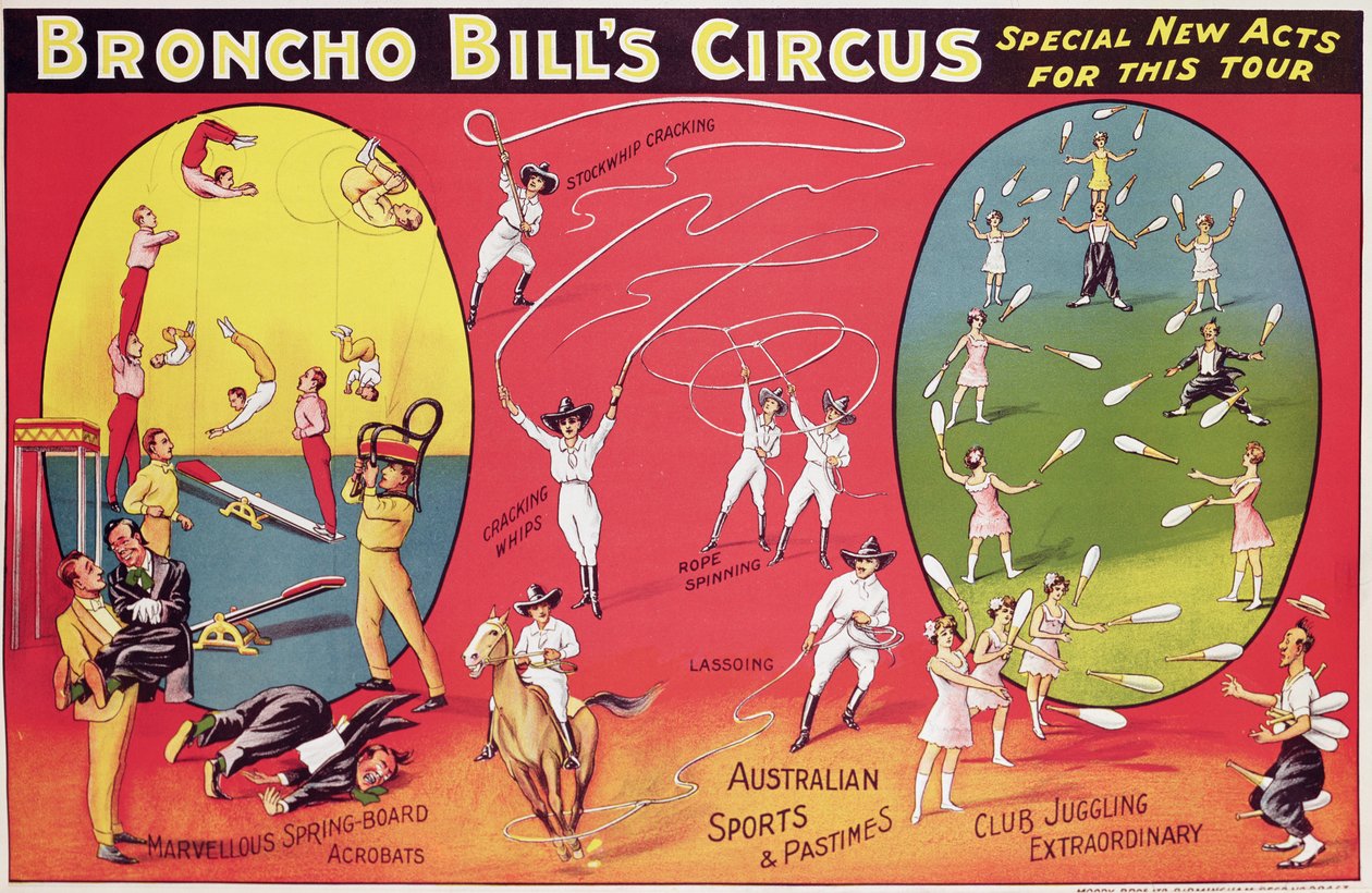 Il circo di Broncho Bill, Birmingham c.1890-1910 da English School