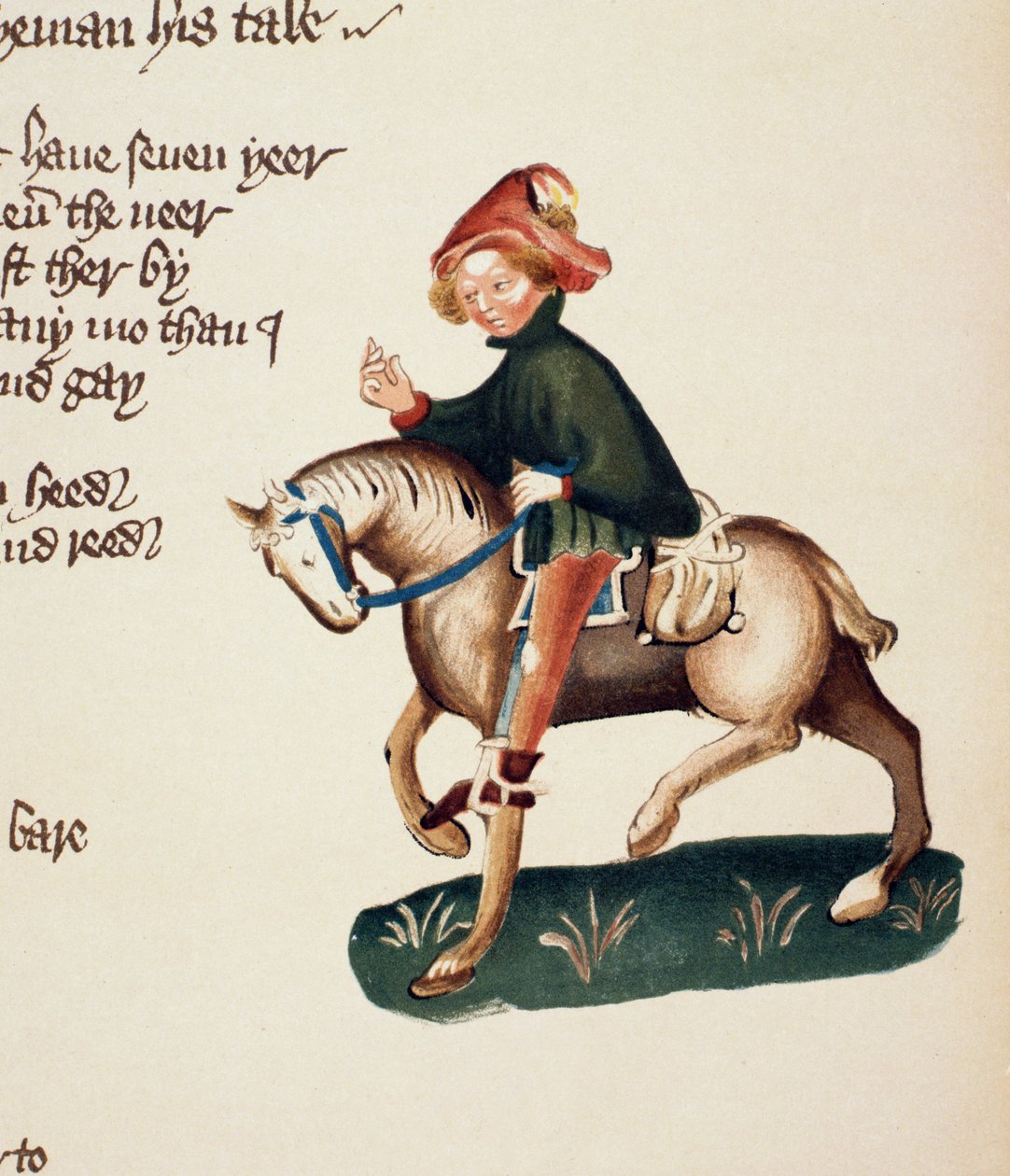 Il Canonico Yeoman, (dettaglio) da I Racconti di Canterbury, di Geoffrey Chaucer (c.1342-1400) Manoscritto Ellesmere, edizione facsimile, 1911 da English School