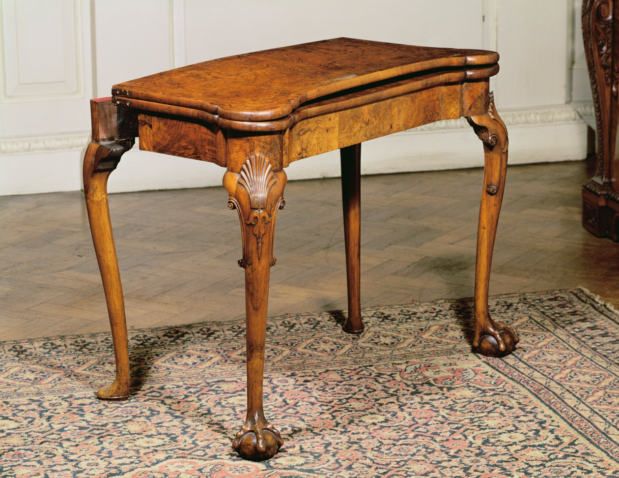 Tavolo da gioco in mogano, c.1720 da English School