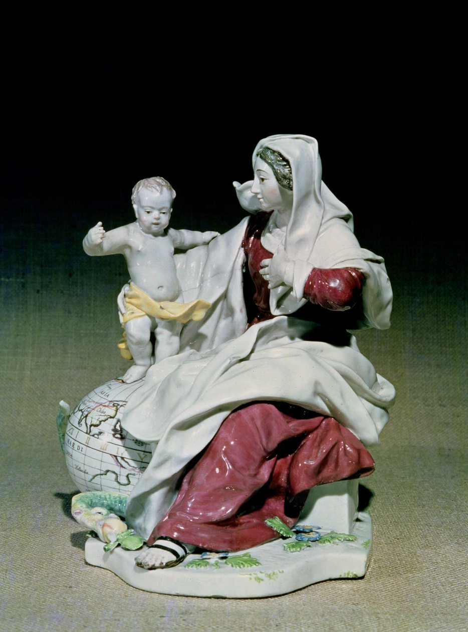 Figura di Madonna e Bambino di Chelsea, Periodo Red Anchor, c.1755 da English School