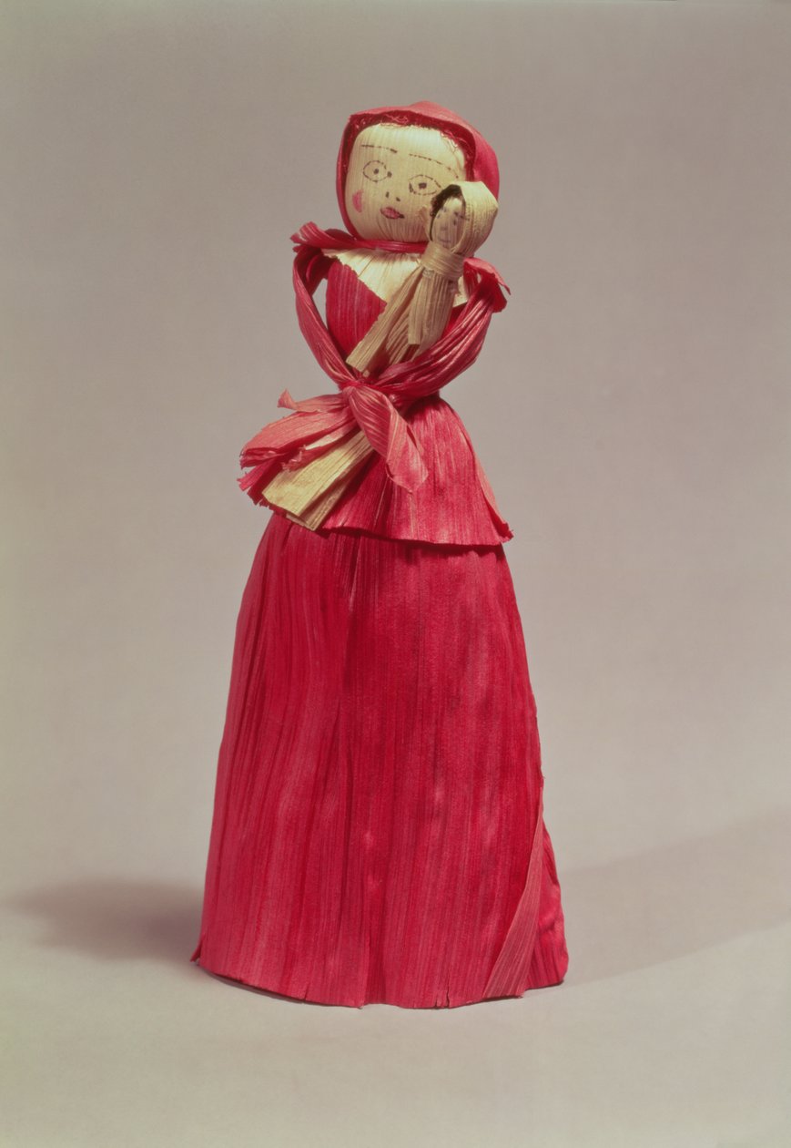 Bambola di foglie di mais (vittoriana, c.1880) da English School