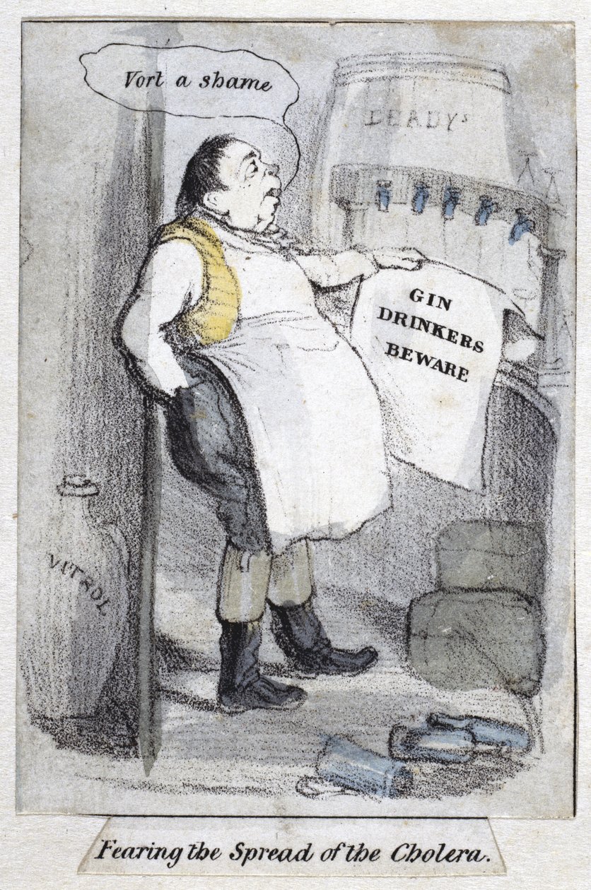 Temendo la diffusione del colera, 1840-50 da English School