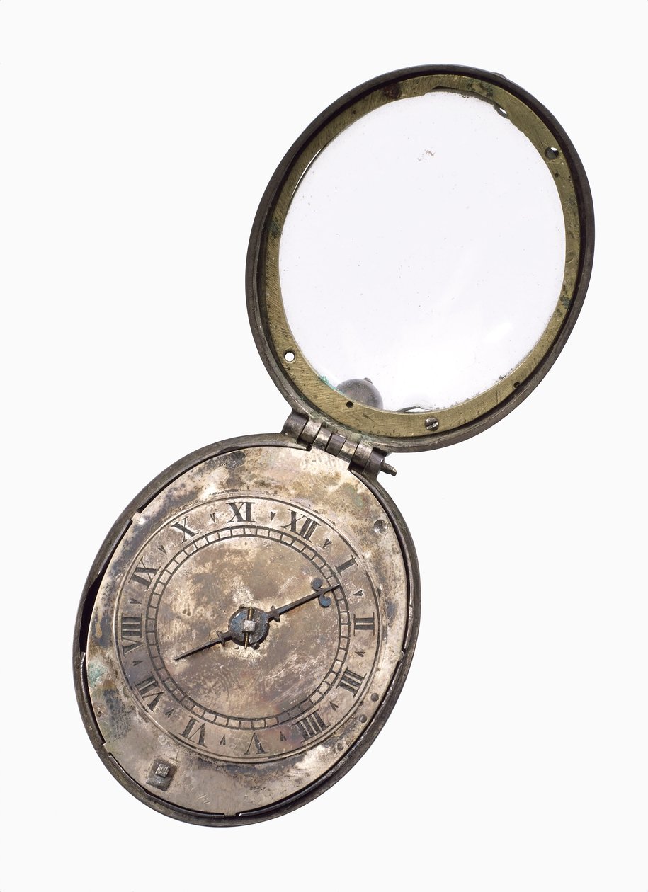 Orologio puritano ovale, c.1650 (argento) da English School
