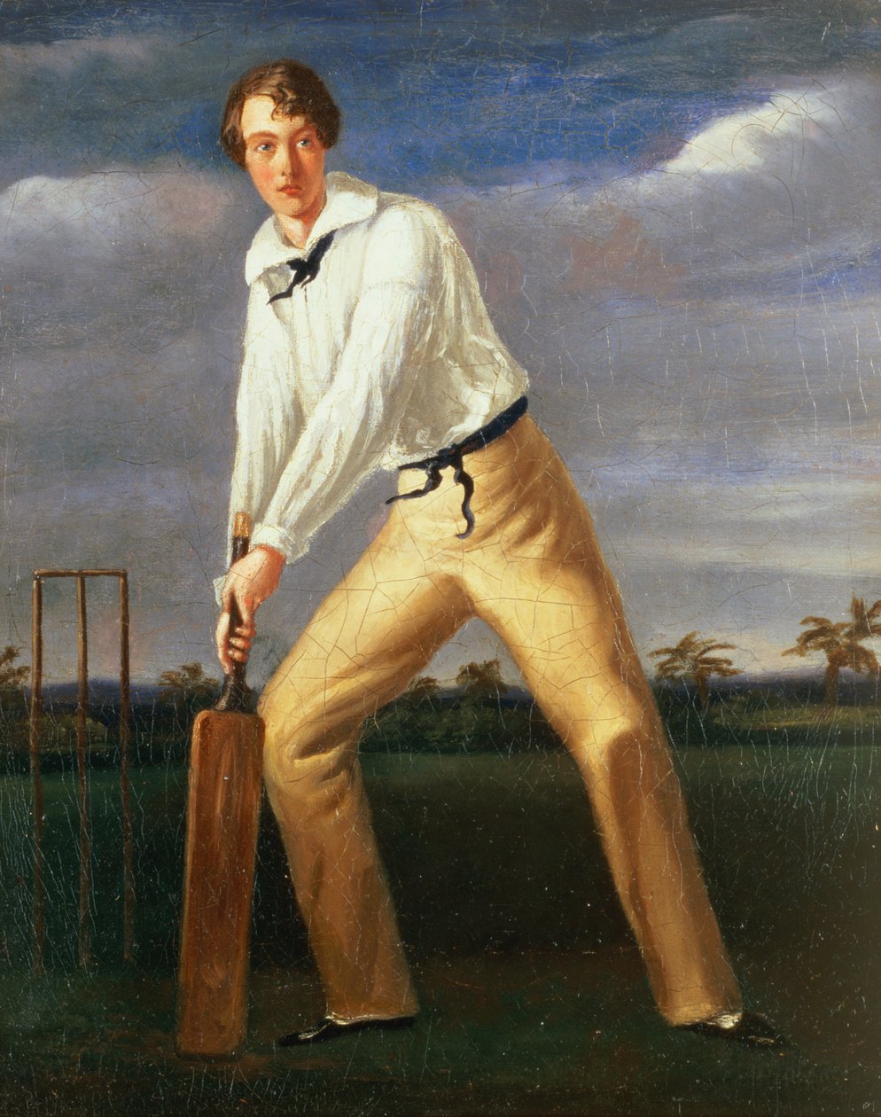 Ritratto di un giovane giocatore di cricket, c.1816 da English School