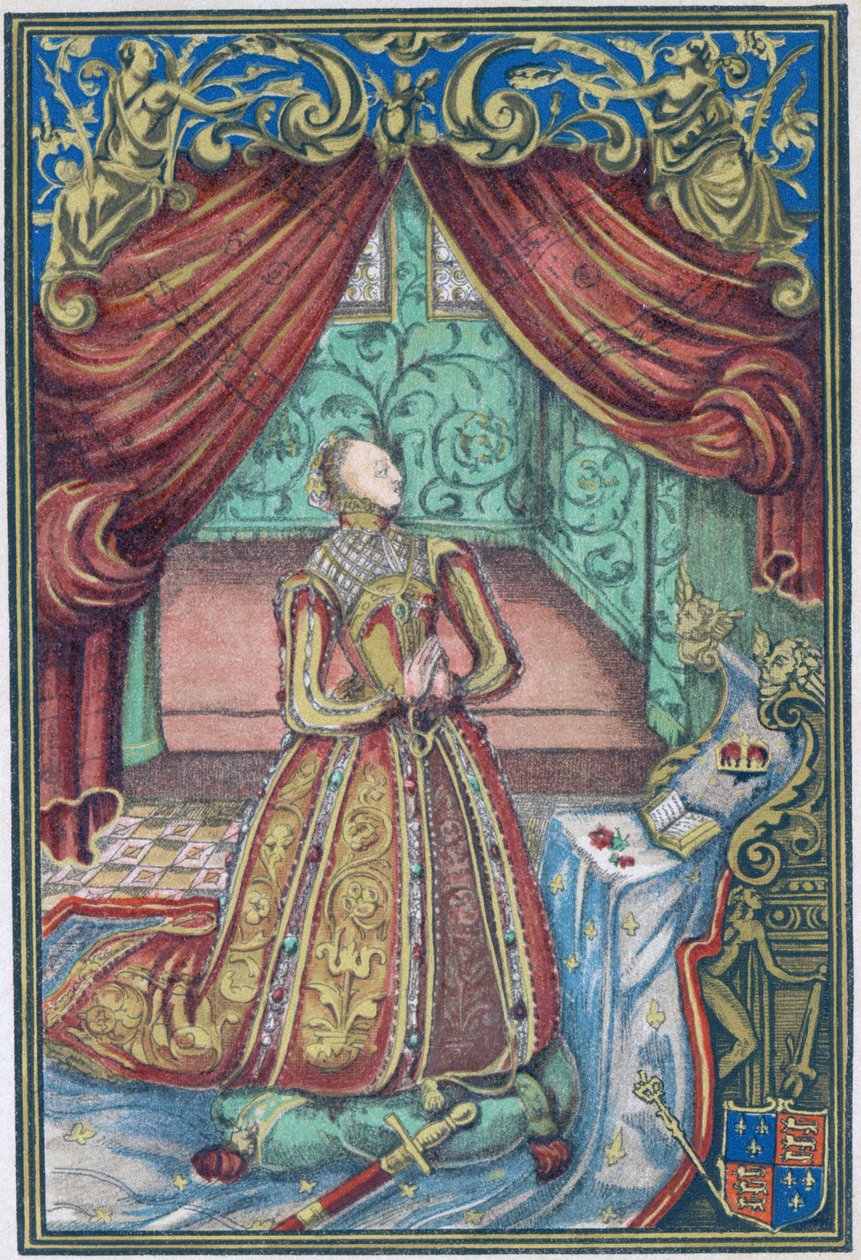 Regina Elisabetta I in preghiera, frontespizio di 