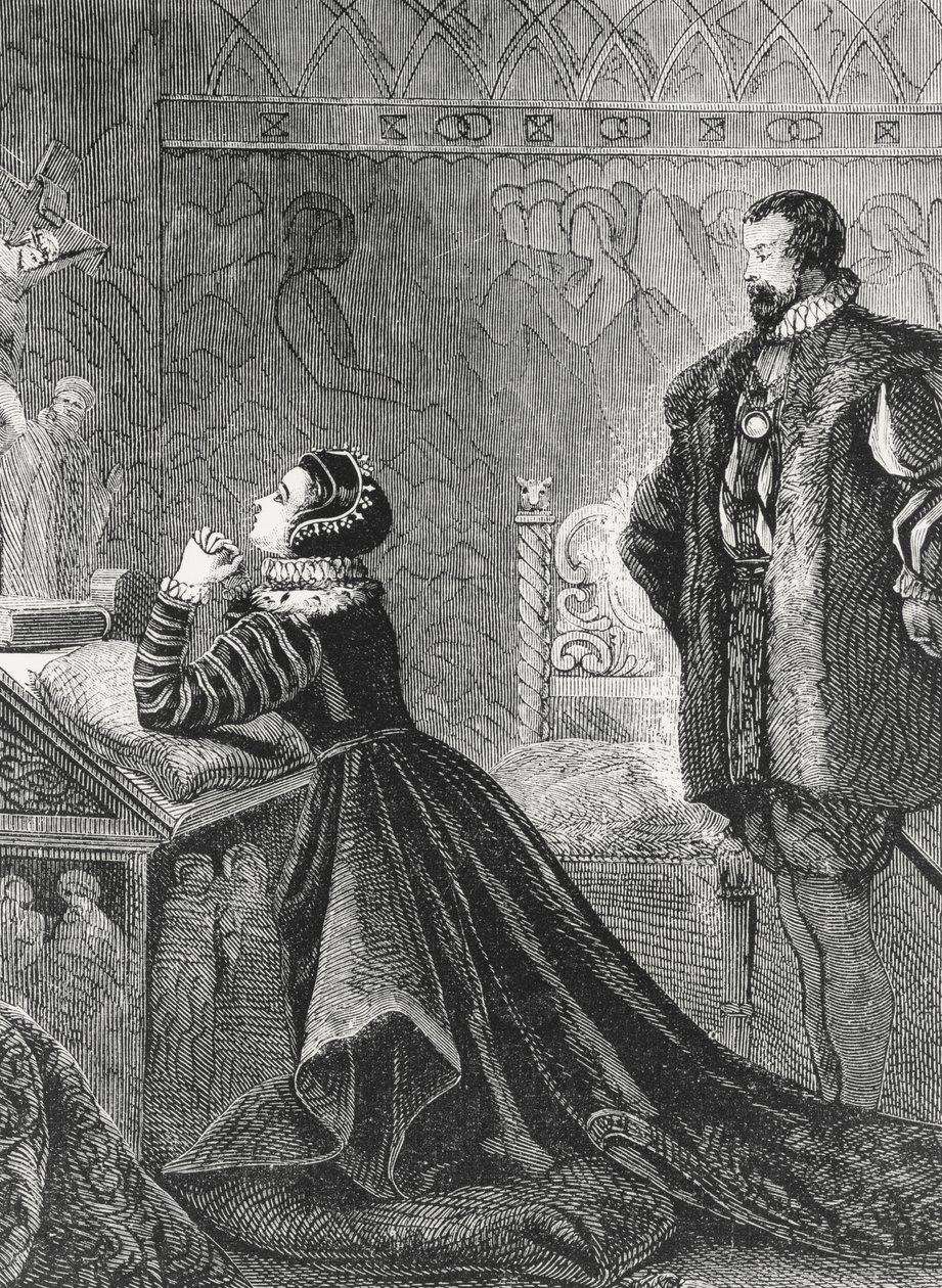La regina Maria nel suo oratorio privato (1542-87) da English School