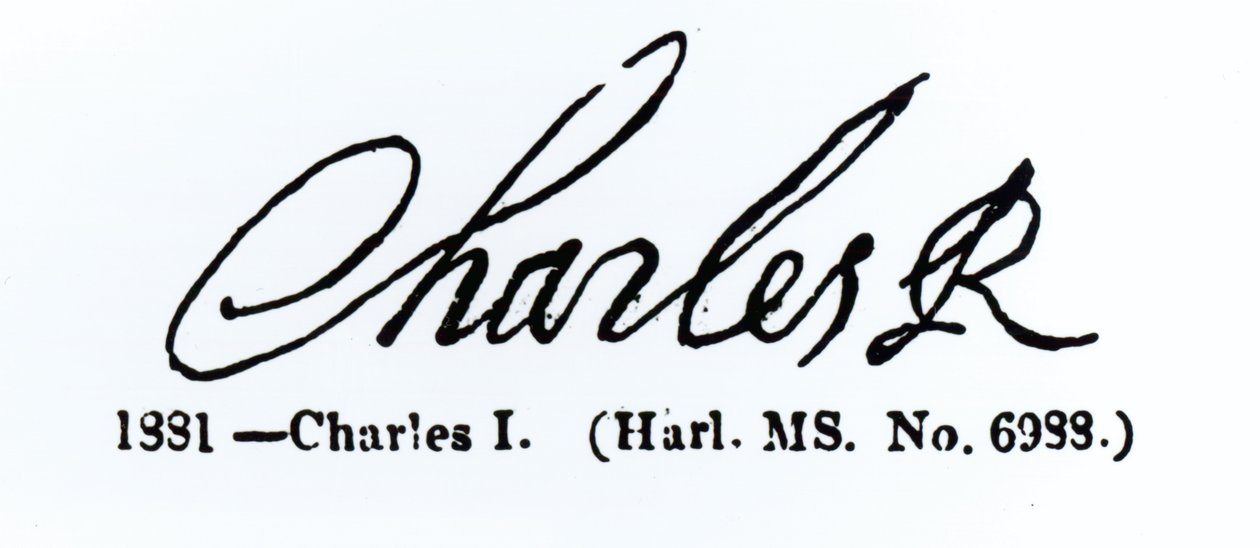 Firma di Re Carlo I (1600-49) da English School