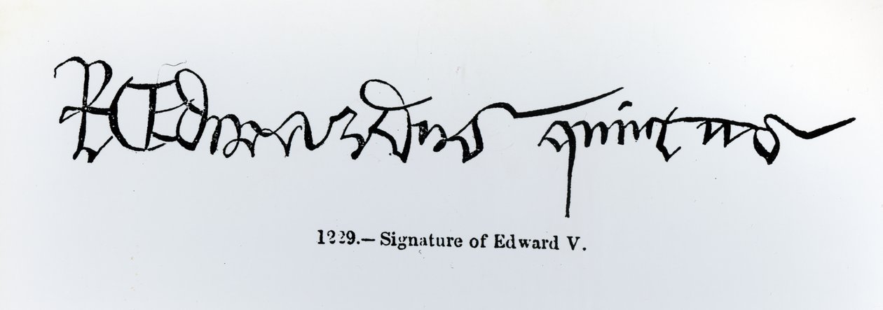 Firma di Re Edoardo V (1470-83) da English School