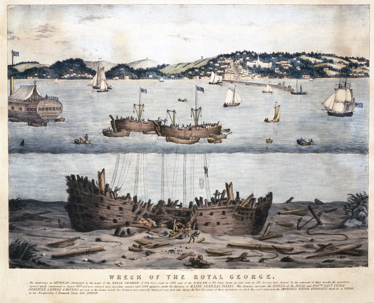 Il naufragio del Royal George, 1845 da English School