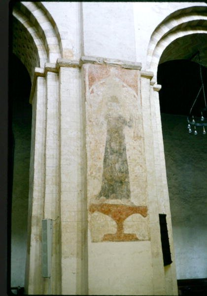 Affresco da un pilastro della navata normanna da English School