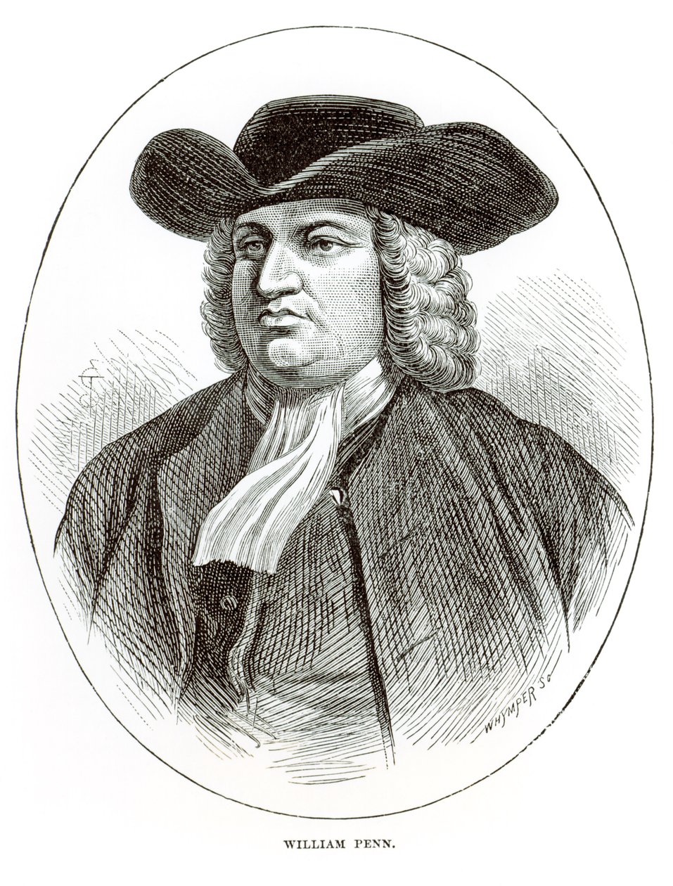 William Penn (1644-1718) inciso da Josiah Wood Whymper da English School