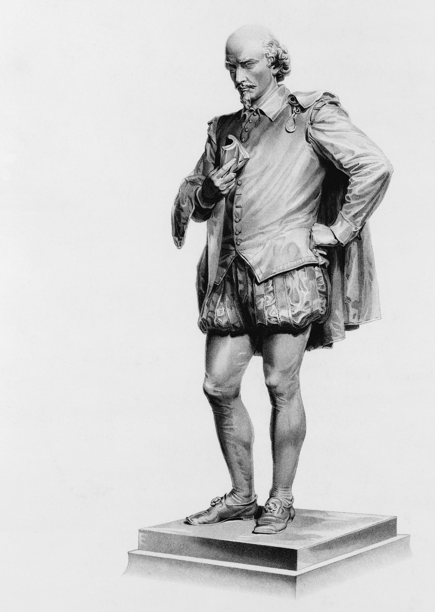 William Shakespeare (1564-1616), dopo la statua di John Quincey Adams Ward (1830-1910) a Central Park, New York da English School