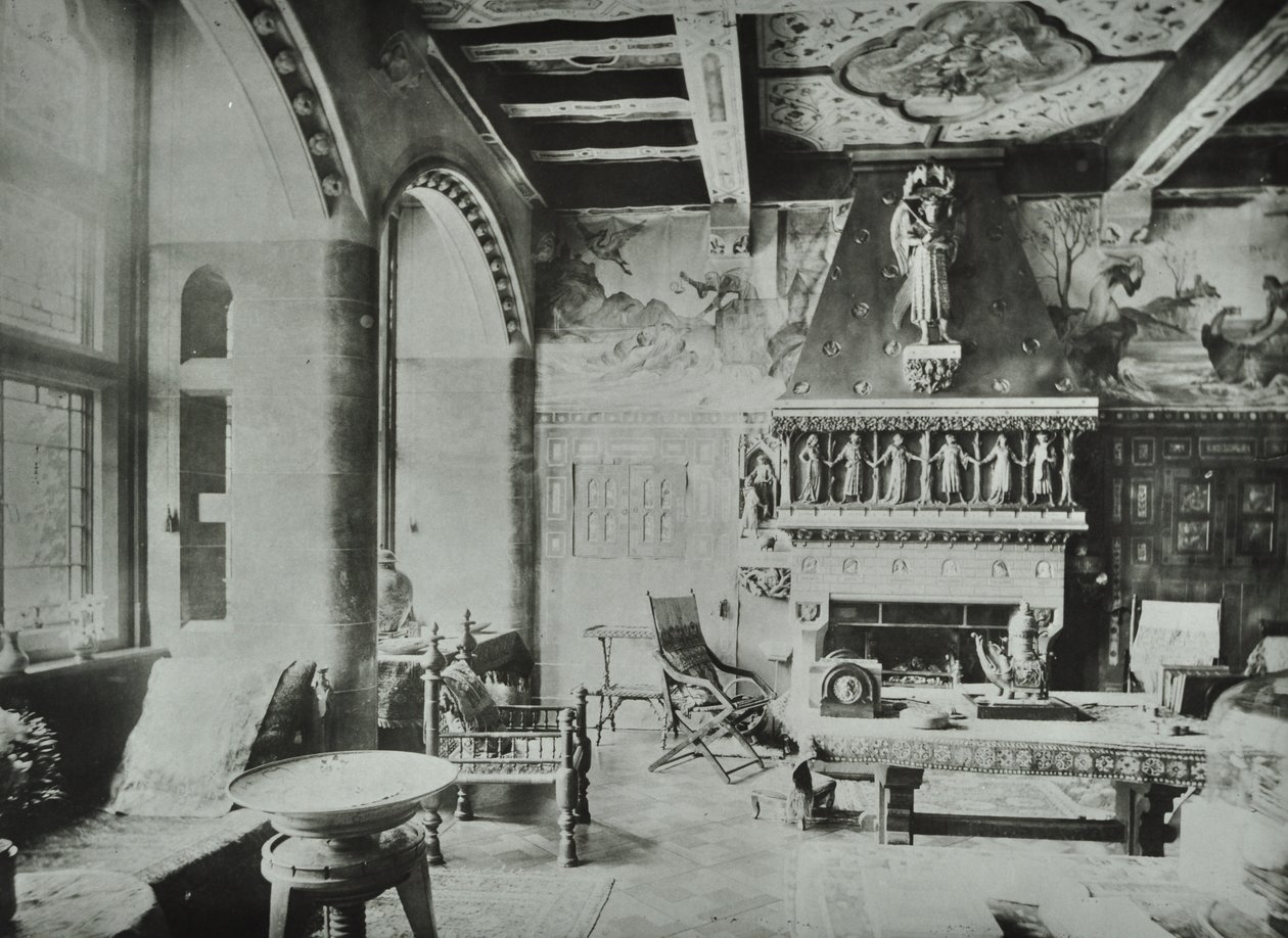 9 Melbury Road: salotto, 1890 da English Photographer