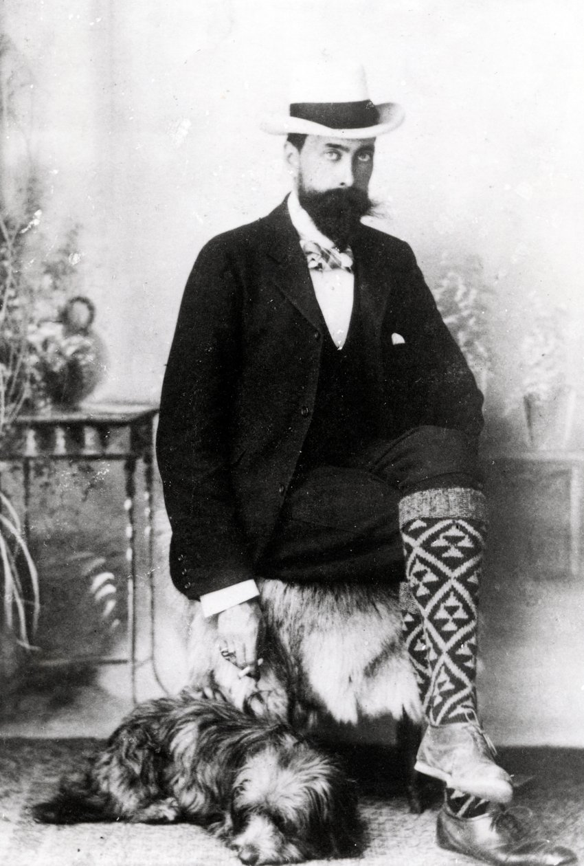 Adrian Hope con Robbie, c. 1880-1900 da English Photographer